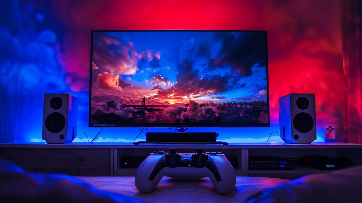 Gaming setup with two controllers, highlighting the benefits of having a second one.