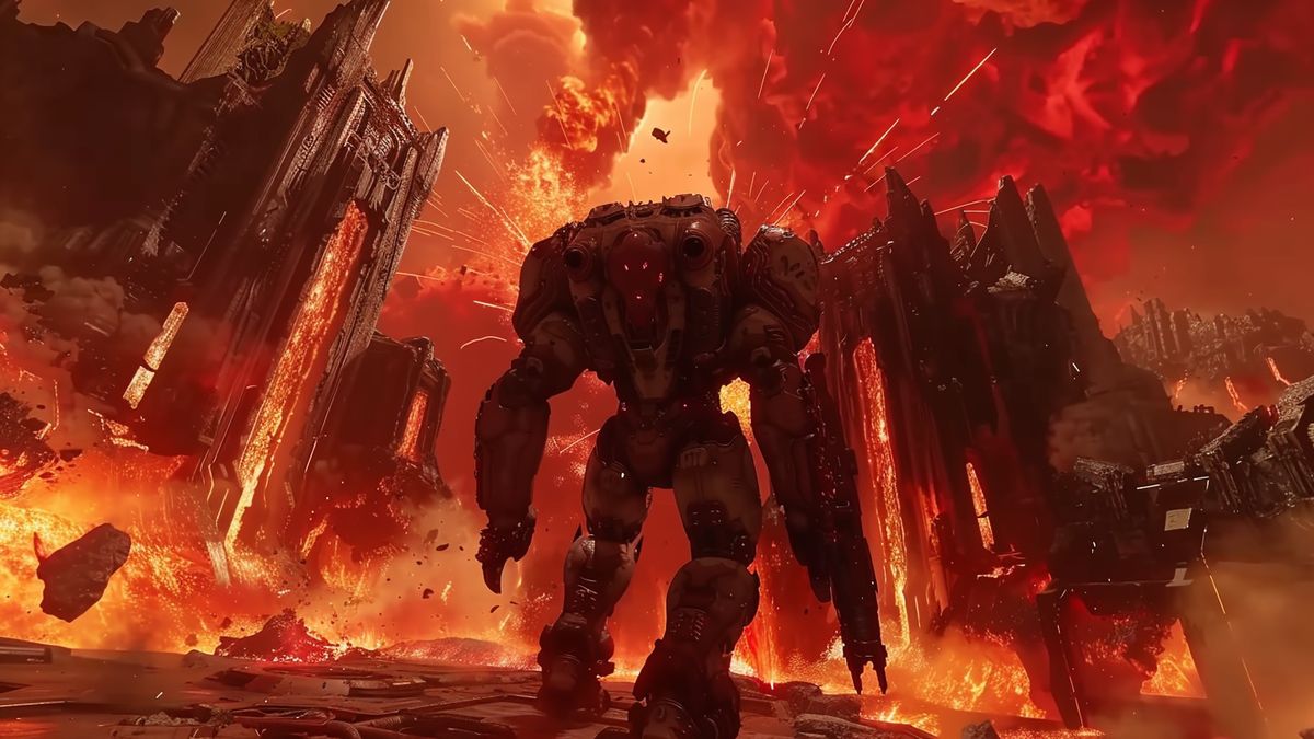 Leikmynd af Doom Eternal í gangi á Xbox Series S.