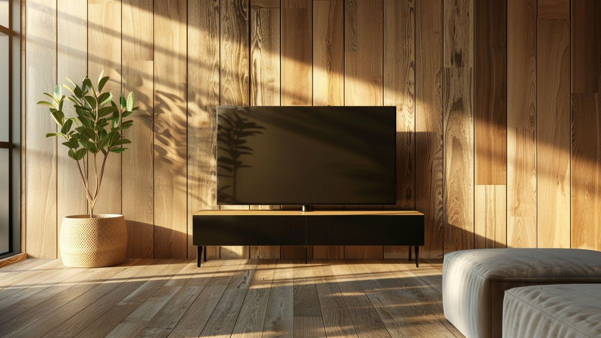 Sleek and minimalist design of the PSSlim in a modern living room.