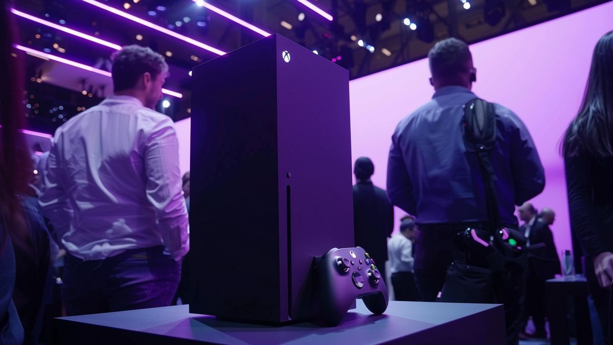 Microsoft executives unveiling new hardware at the Xbox Game Showcase event.