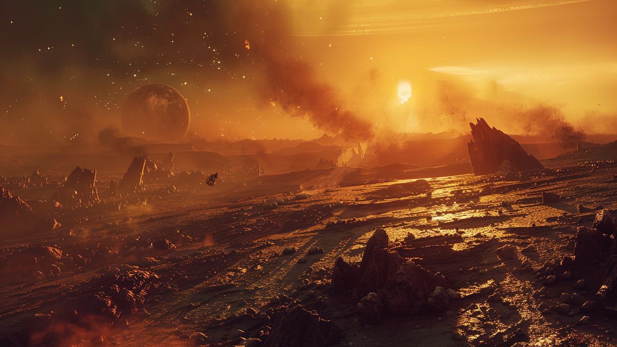 Descent into a postapocalyptic world ruled by the presence of wandering planets.