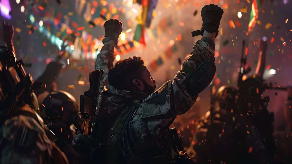 Fans celebrating and cheering as the new Call of Duty is confirmed.