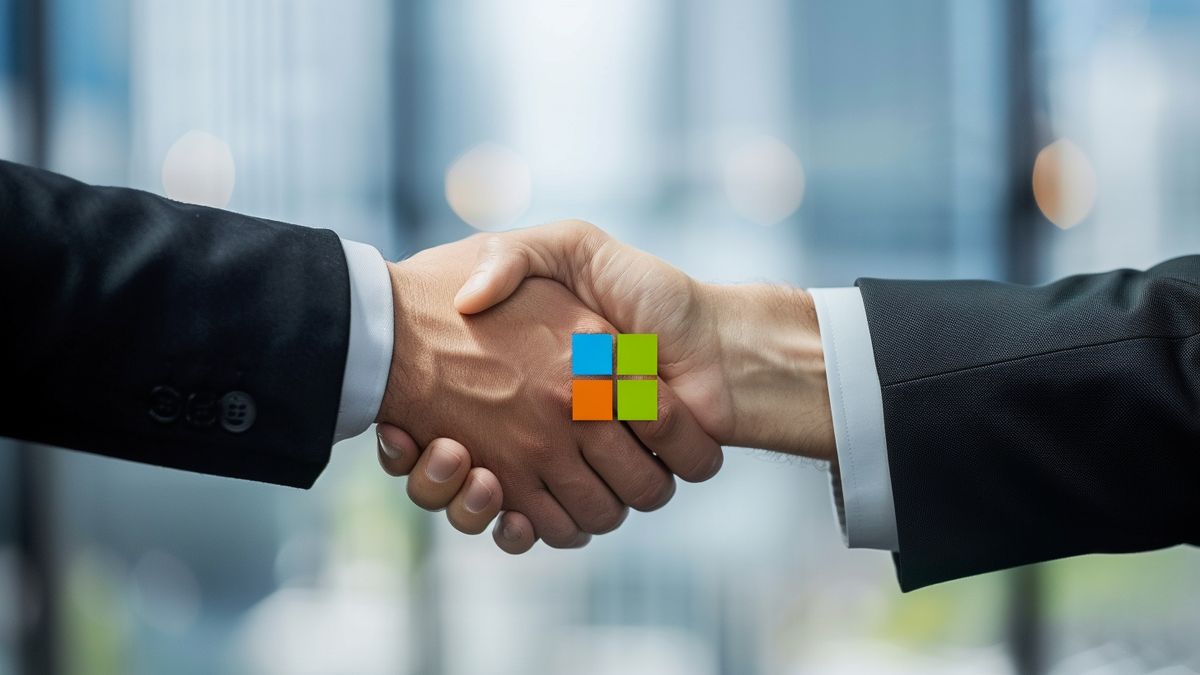 Picture of a partnership agreement being signed between Microsoft and a console manufacturer.