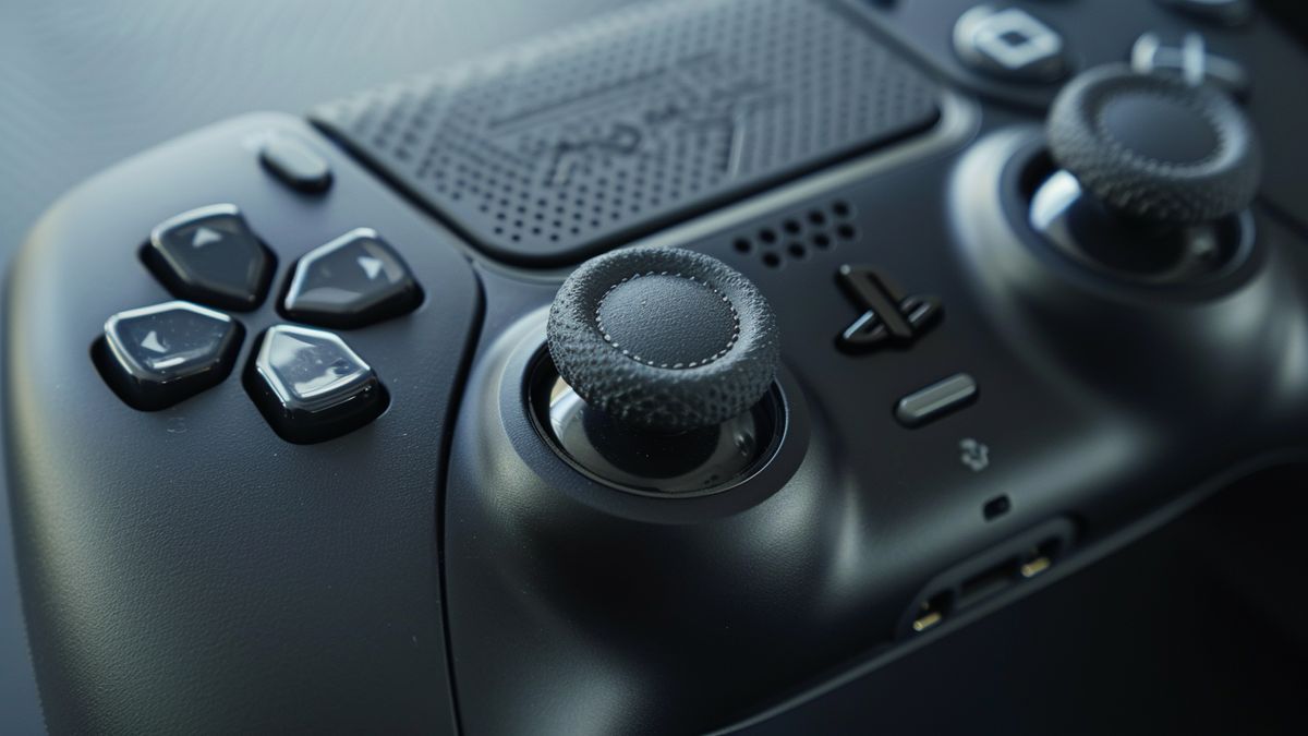 Closeup of the controller's ergonomic grips, considered among the best on the market.