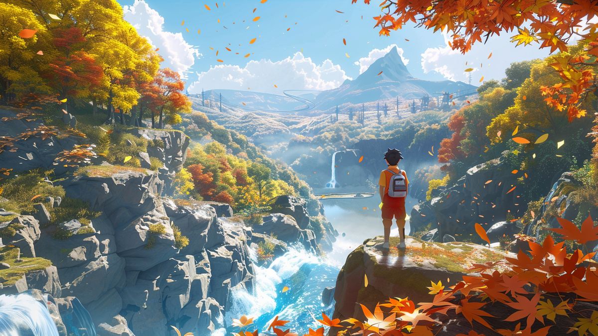 가을에 Pokémon GO에서 신오 지역을 탐험하는 트레이너
