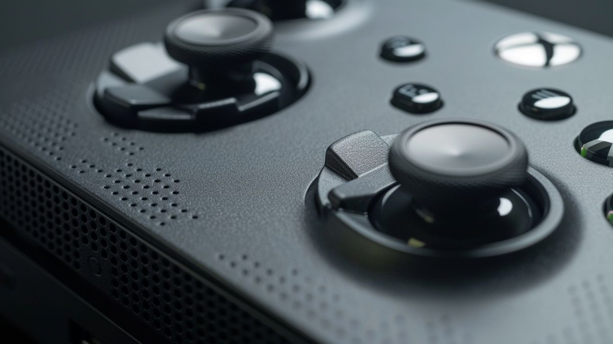 Closeup of Xbox Series X console with advanced technical features.