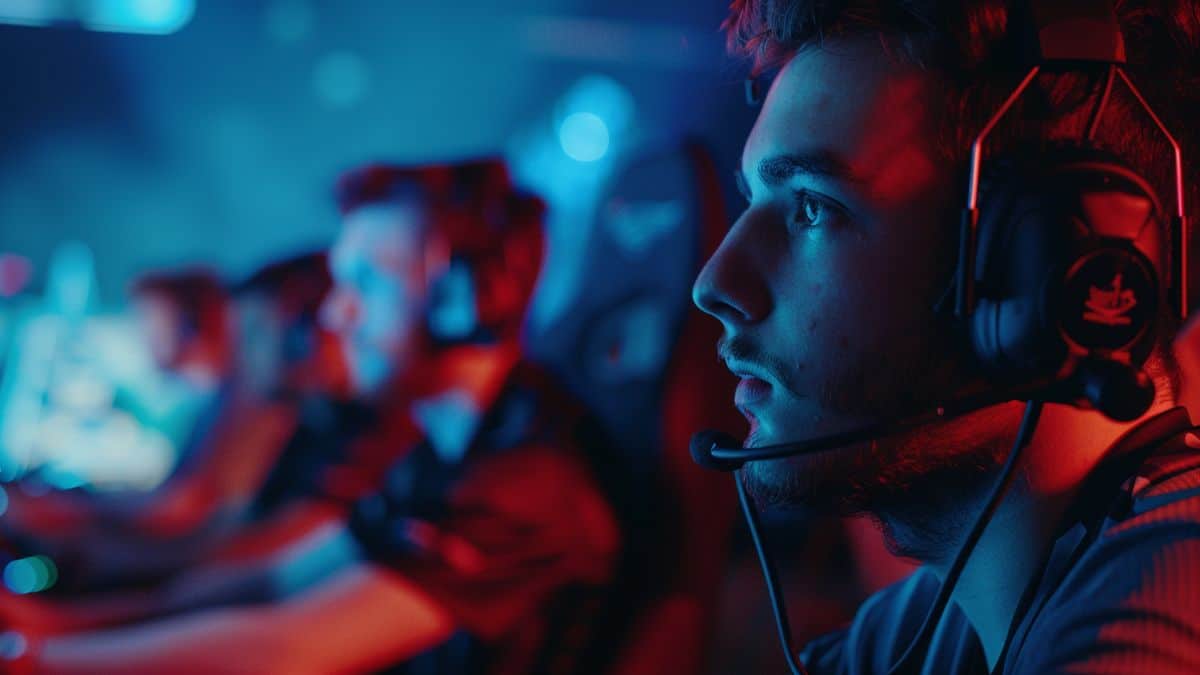 Gamers competing in a Call of Duty tournament with high stakes.