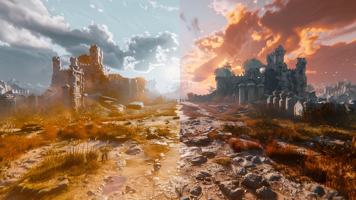 Visual comparison between the game before and after the update.