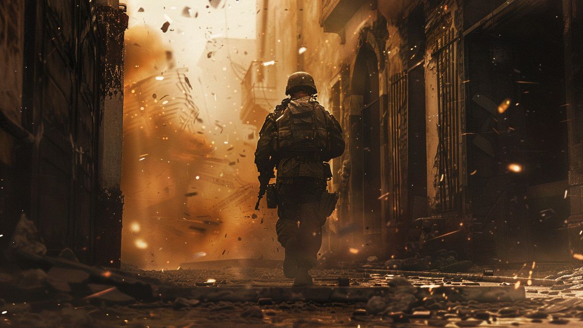 Digital rendering of the anticipated Call of Duty game.