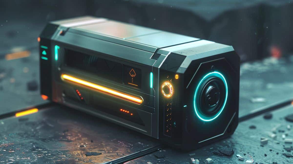 Concept art of a futuristic Xbox console resembling a prebuilt PC.