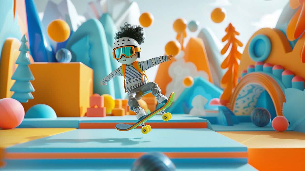 Fun and engaging interactive activities like skate figure reproduction on Play Spot