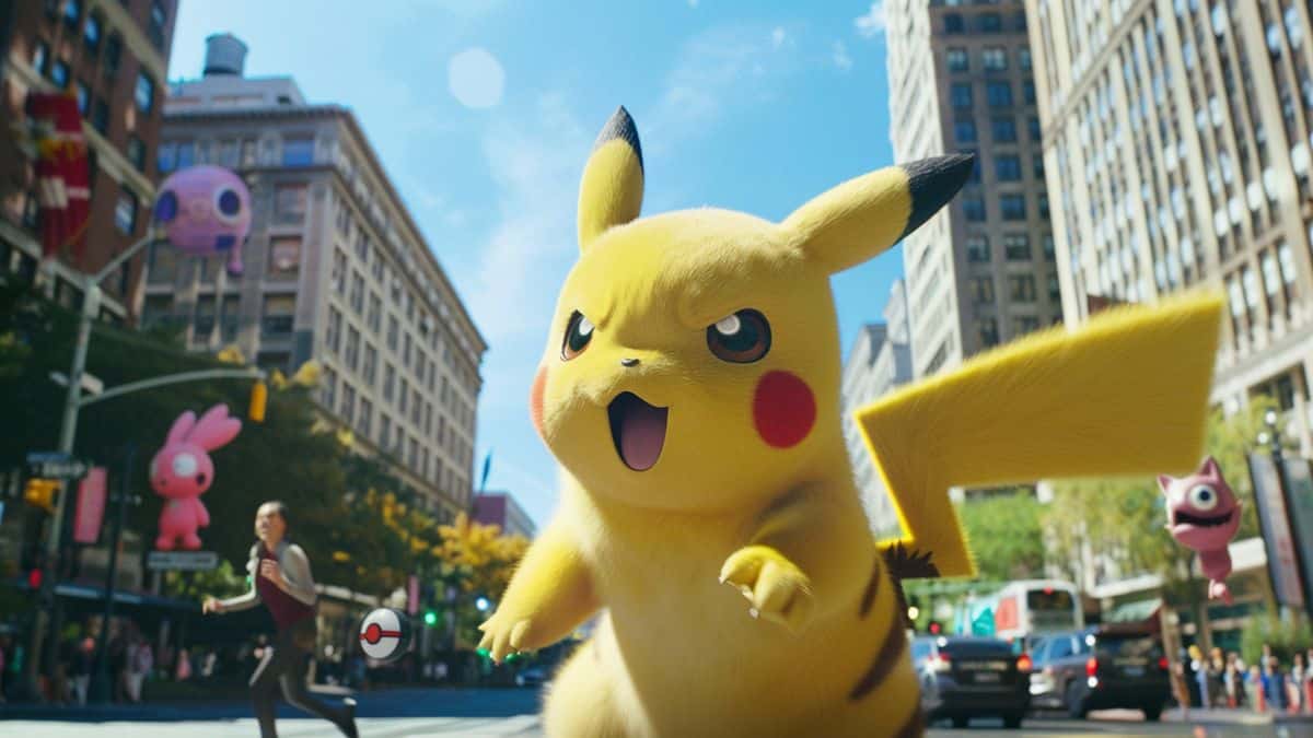 Exciting Pokémon Go live event in a bustling city square