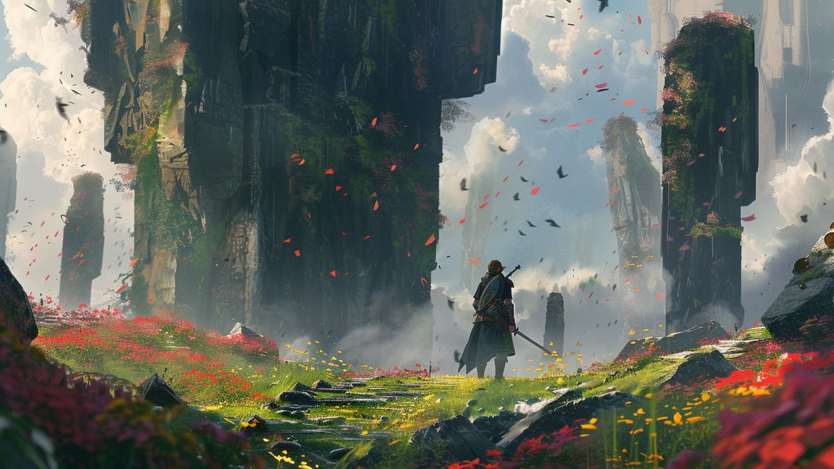 Concept art featuring visual elements reminiscent of the Zelda universe.