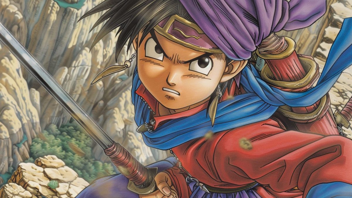 Closeup on the cover art of Dragon Quest HD for Xbox
