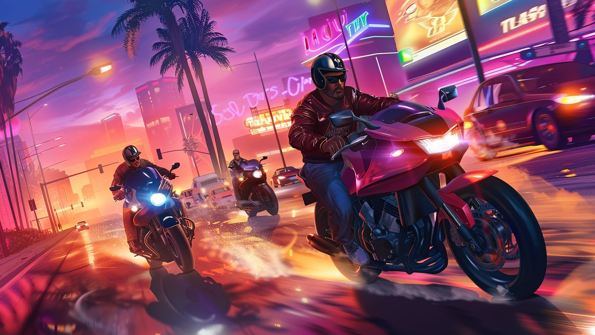 Players racing through the streets of Los Santos in GTA Online