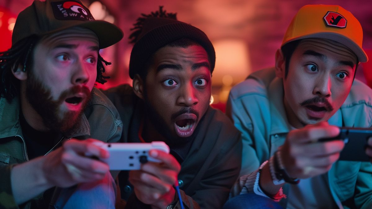 A group of disappointed gamers reacting to the lack of Switch announcement