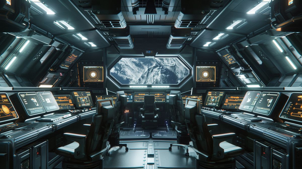 Customizing your gaming experience in a futuristic spaceship control room