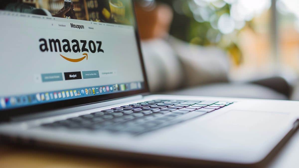 Primo piano dello schermo di un laptop che mostra il sito Web di Amazon con i dettagli della promozione