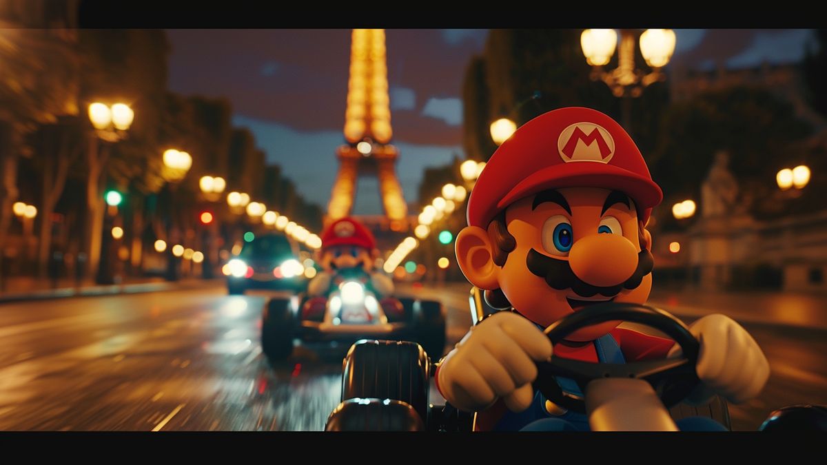 Exciting gameplay of Mario Kart Live with interactive features in Paris