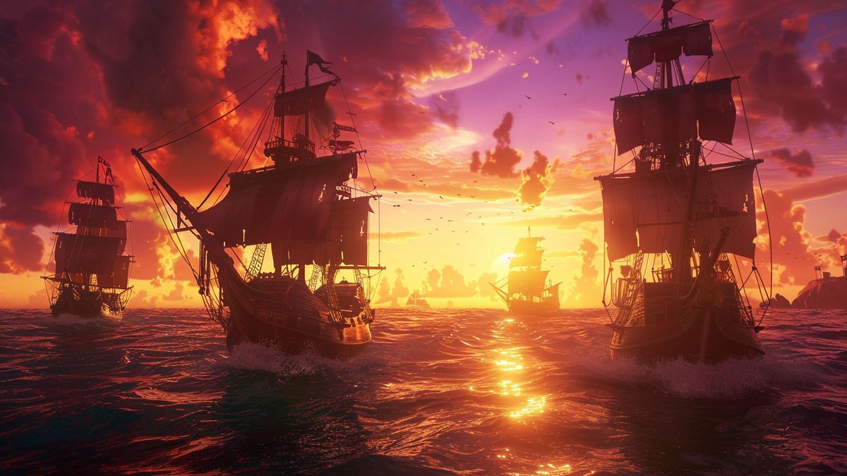 Stunning graphics of ships sailing in the Sea of Thieves universe