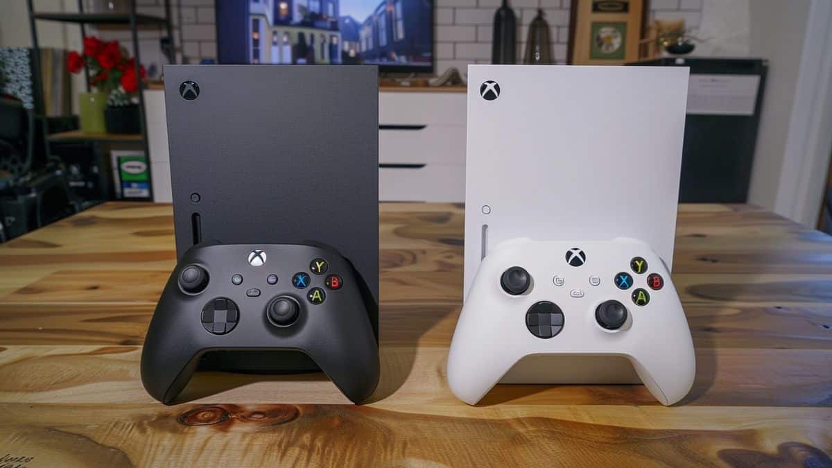 Comparison shot of the standard Xbox Series X and the upgraded version.