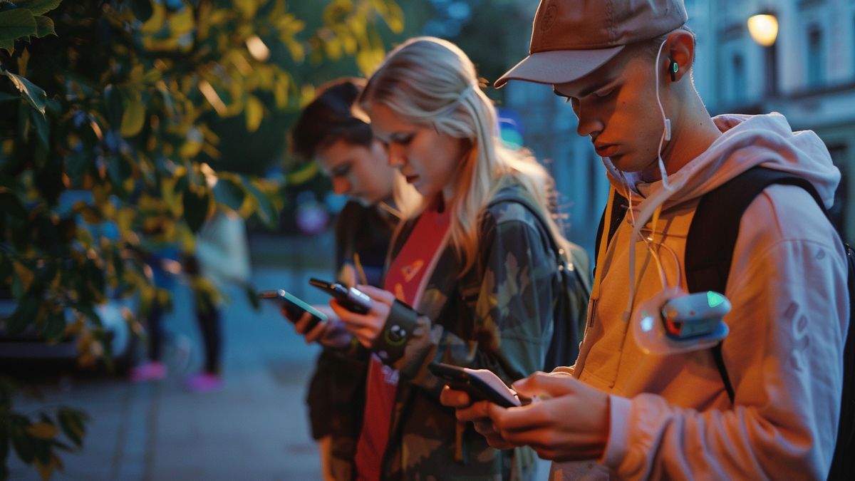 Group of friends using Pokemon Go Plus devices during a raid.