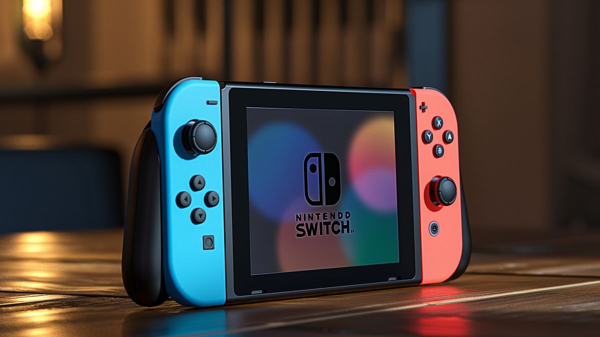 Side view of Nintendo Switch showcasing new hardware features.