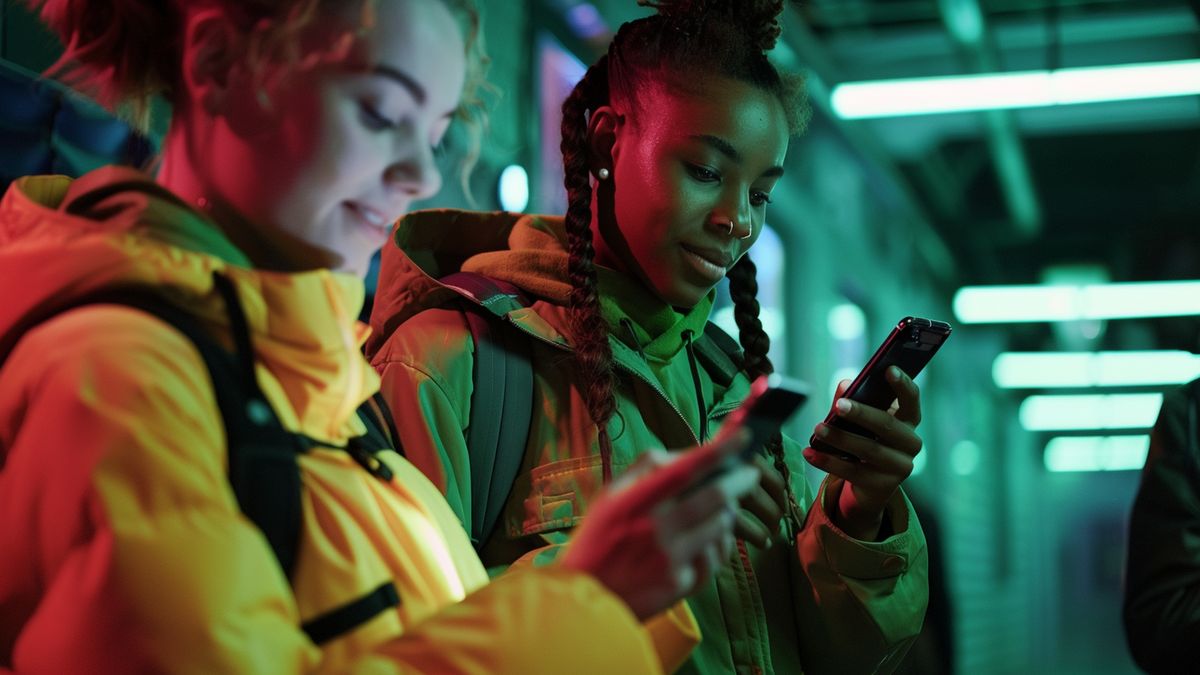 Enthusiastic trainers with phones, planning their next raid location.