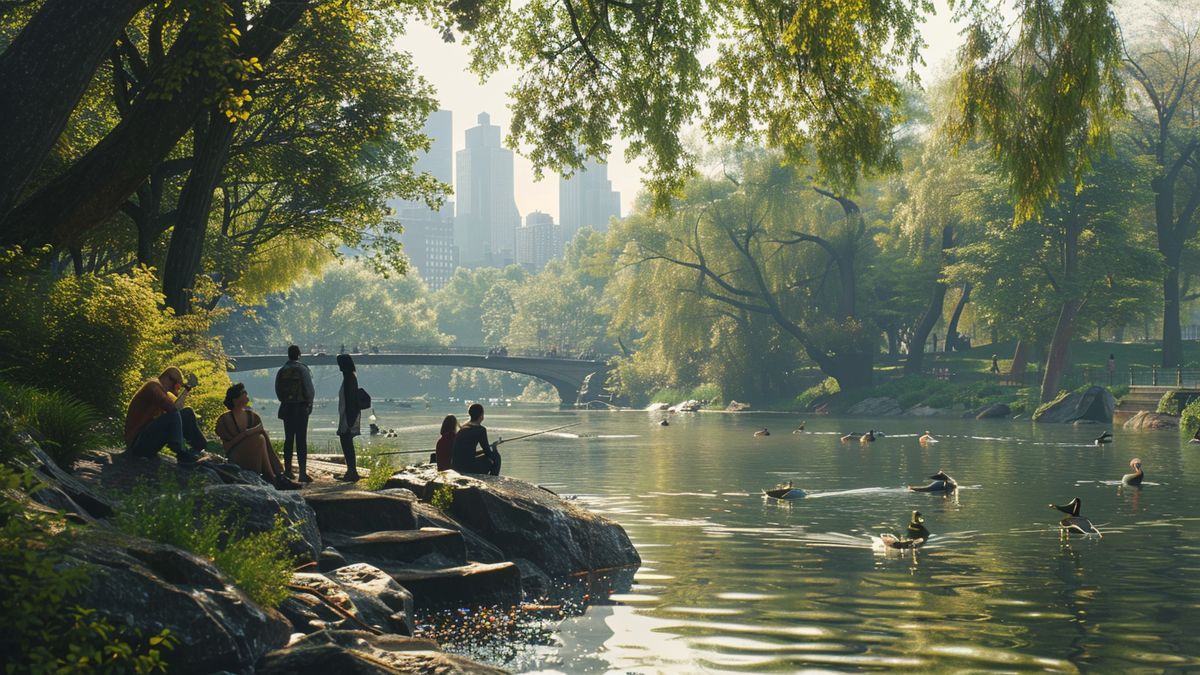 Central Park de Nueva York lleno de jugadores y señuelos