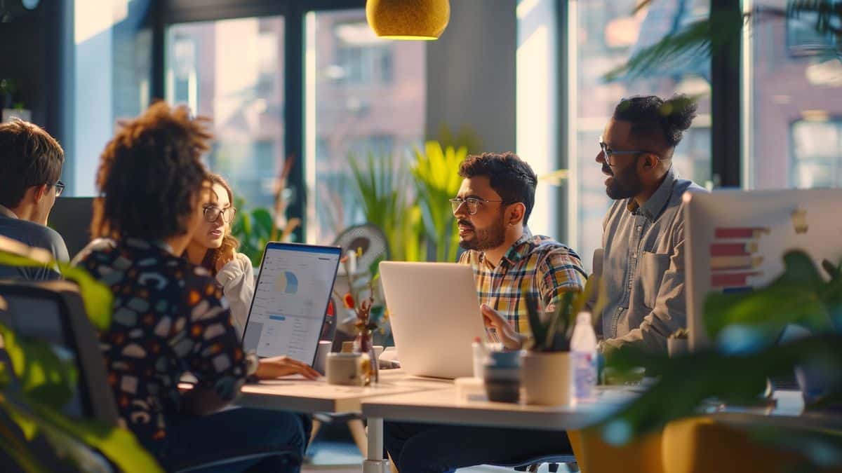 Niantic team listening to community feedback in a vibrant office.