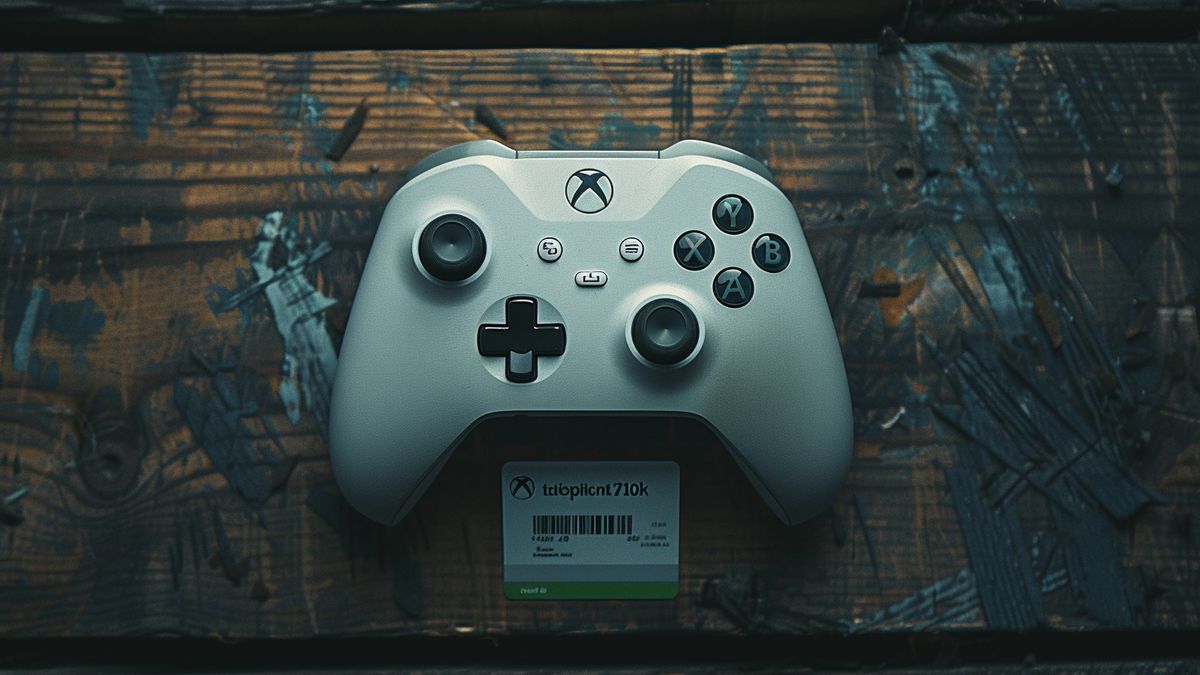 Top view of an Xbox controller and subscription card.