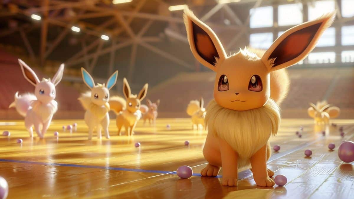 **Proyecto de gimnasio Eevee que muestra varias Eeveelutions evolucionadas**